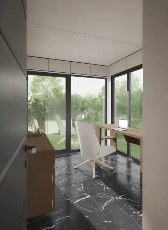 Konteineru mājas interjers