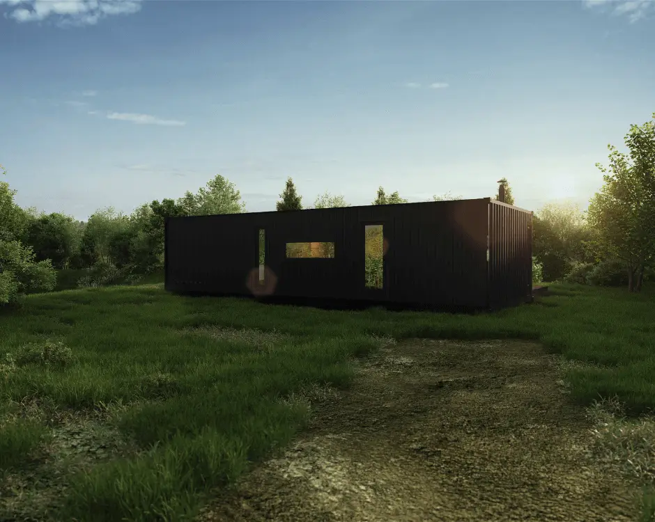 Konteineru māja no metāla karkasa